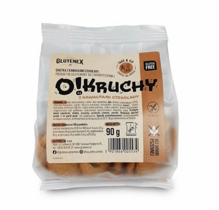 GLUTENEX CIASTKA Z CZEKOLADĄ BEZGLUTENOWE O!KRUCHY 90 g