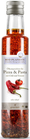 BIO PLANETE OLEJ DO PIZZY I MAKARONU O SMAKU CHILI I POMIDORA BIO 250 ml