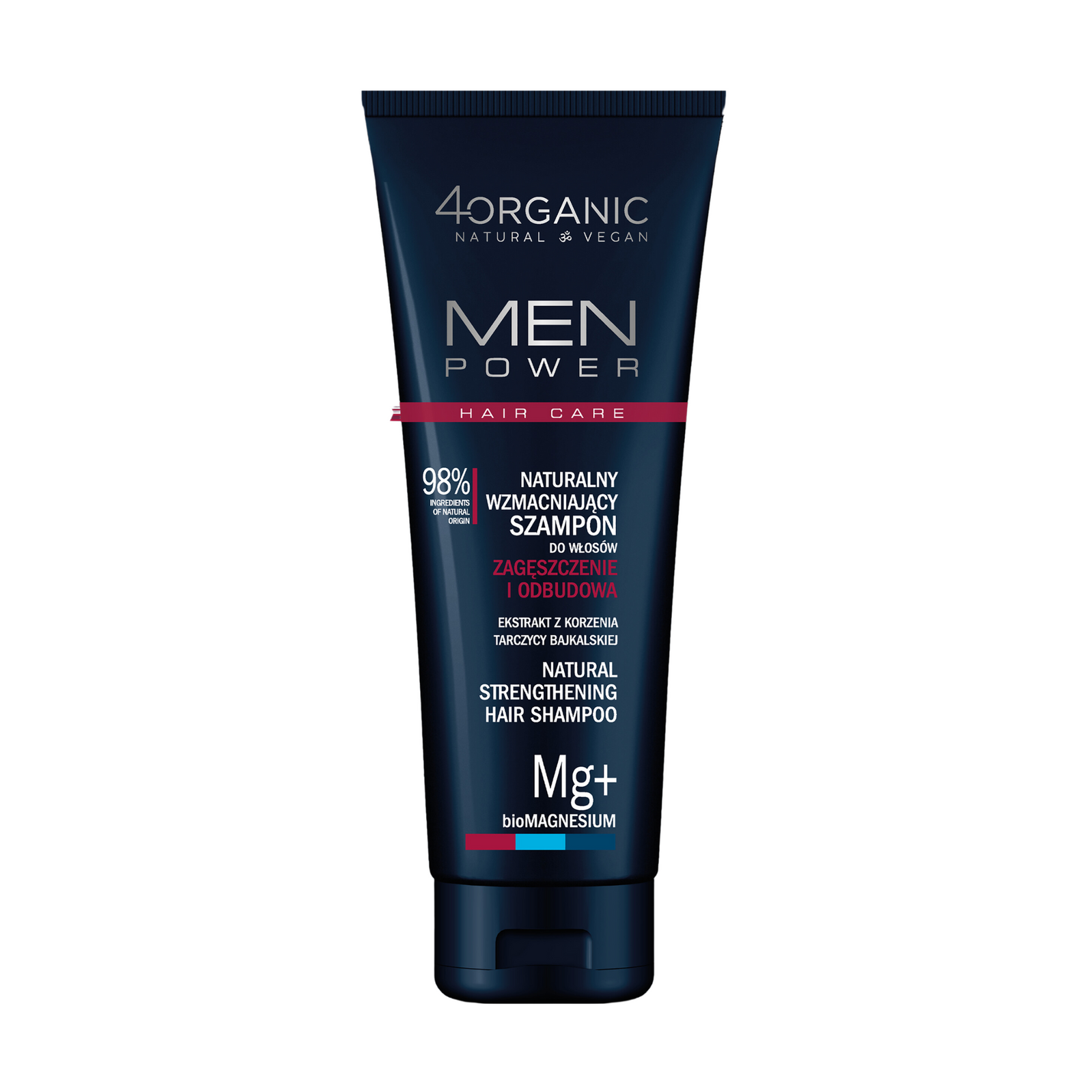4organic - Men Power Naturalny szampon do włosów zagęszczenie i odbudowa 250ml - Nabea.pl