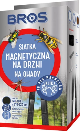 BROS siatka na drzwi magnetyczna 160x220 - czarna