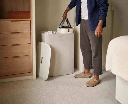 JJ-Kosz podwójny na pranie 90l. Tota, ecru