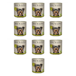 Zestaw 10x DOG'S LOVE BIO Huhn - kurczak ekologiczny z kaszą gryczaną, selerem i bazylią (800g)