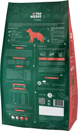 PAN MIĘSKO Wołowina Królik z Ziołami dla psa M 3kg