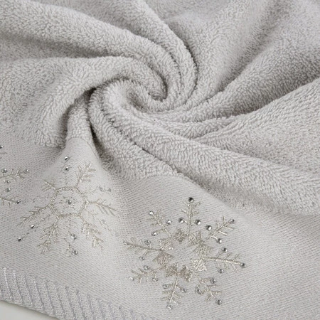 Ręcznik Świateczny Joy3 70 x 140 cm, Srebrny