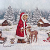 Obrus gobelinowy ze świątecznym wzorem rozm.: 50 x 110 cm, kolor: srebrny