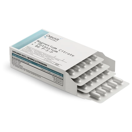 OstroVit Pharma Cytrynian Magnezu + Potas + B6 P-5-P - 60 kaps.