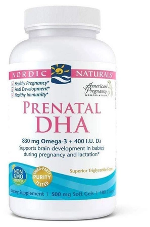 Prenatal DHA Omega 3 i Witamina D3 (180 kaps.)