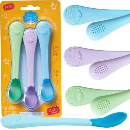 Nana's Manners, ETAP 1 Łyżeczki do rozszerzania diety, kolor, 3 szt.