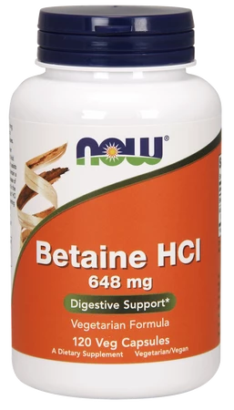 Now - Betaine HCI 648 mg - 120 kaps