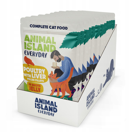 Animal Island Mokra Karma dla kota Drób Z Wątróbką 12 x 85g