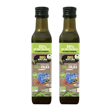 Zestaw 2x Big Nature Olej Lniany 250 ml BIO