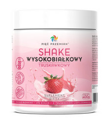 PIĘĆ PRZEMIAN Shake wysokobiałkowy z grochu 400g sms truskawka
