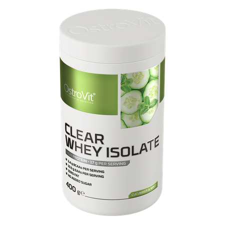OstroVit Clear Whey Isolate odżywka białkowa 400 g smak ogórkowo-miętowy