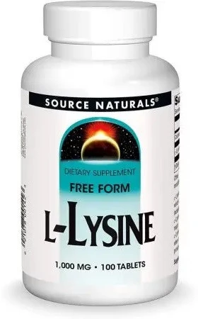 SOURCE NATURALS L-Lysine L-Lizyna 1000 mg na wsparcie odporności 100 tabl.