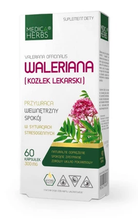 MEDICA HERBS Waleriana (Kozłek Lekarski) 300mg, 60 kaps.