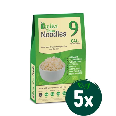 Zestaw: 5x MAKARON (KONJAC TYPU NOODLE) BEZGLUTENOWY BIO 385 g - BETTER THAN FOODS