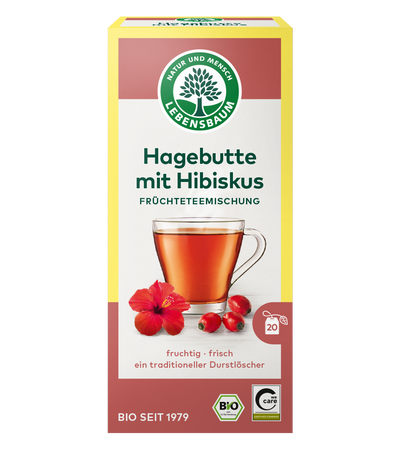 HERBATKA DZIKA RÓŻA Z HIBISKUSEM BIO (20 x 2,5 g) 50 g - LEBENSBAUM