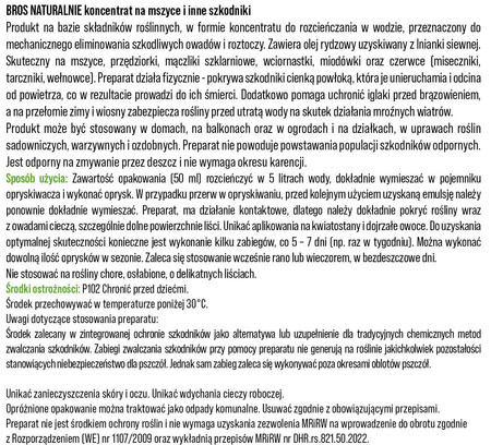 BROS NATURALNIE koncentrat na mszyce i inne szkodniki 50ml