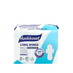 Vuokkoset, LONG WINGS, Podpaski ze skrzydełkami, dłuższe, 10 szt.