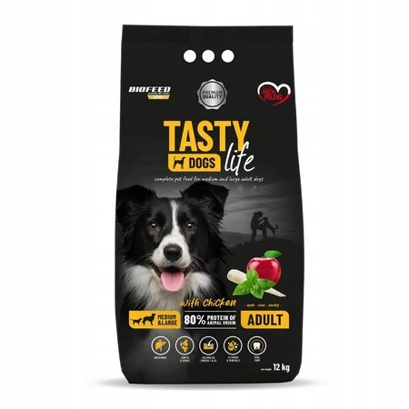 Tasty Dogs Life Karma dla psa z kurczakiem 12 kg, średnie i duże rasy