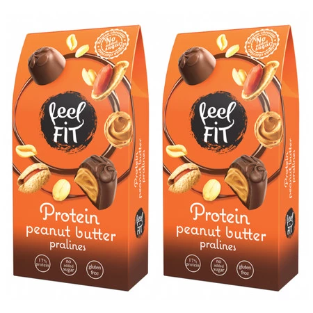 Zestaw 2x Feel FIT − Praliny proteinowe z masłem orzechowym − 66 g