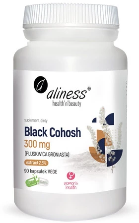 Aliness Black Cohosh 300mg (PLUSKWICA GRONIASTA) x 90 kaps. Vege 