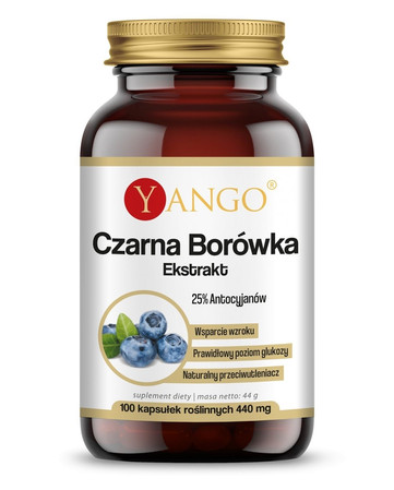 Yango Czarna borówka - ekstrakt na wsparcie wzroku 100 kaps.