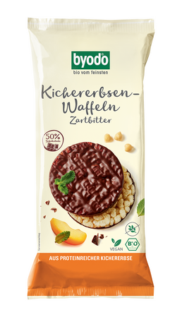 WAFLE Z CIECIERZYCY Z CIEMNĄ CZEKOLADĄ BEZGLUTENOWE BIO 65 g - BYODO KRÓTKA DATA 2026-10-15