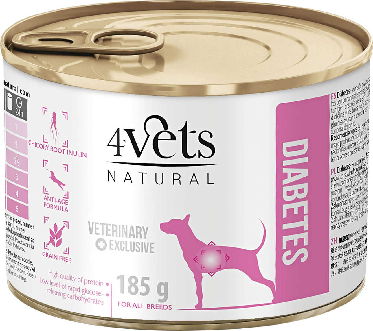 4VETS Natural DIABETES dla psa z cukrzycą 185g - Nabea.pl