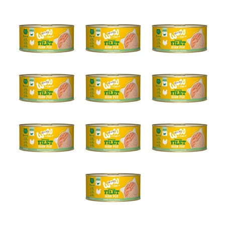 Zestaw 10x WOW CAT Huhn - filety z kurczaka (70g)