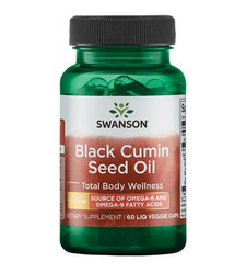 Swanson Olej Z Czarnego Kminu 500mg na wsparcie systemu hormonalnego 60 kaps.