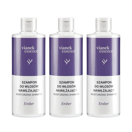 Zestaw: 3x Vianek Essence Szampon do włosów nawilżający Ember 300ml