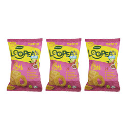 Zestaw: 3x Loopea's Chrupki z soczewicy o smaku sweet chilli&lime 50 g