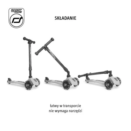 SCOOTANDRIDE Highwaykick 3 LED Hulajnoga składana ze świecącymi kółkami 3+ Peach