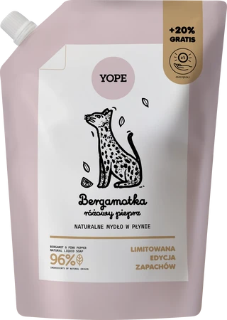 Yope Refil Mydło w Płynie Bergamotka Różowy Pieprz 600ml