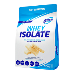 6PAK WHEY ISOLATE odżywka białkowa Izolat 700 g smak wafelkowy