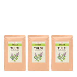 Zestaw: 3x Sattva - Maseczka ziołowa do twarzy Tulsi 100g