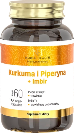 Noble Health Kurkuma i Piperyna + Imbir 60 kaps.