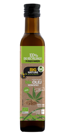 BIG NATURE Olej konopny tłoczony na zimno BIO 500ml