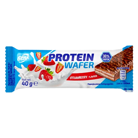 6PAK PROTEIN WAFER wafel proteinowy 40g smak truskawka