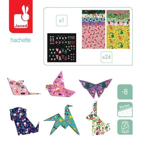 Janod Zestaw kreatywny do tworzenia origami Zwierzątka 8+