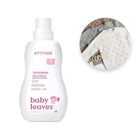 Attitude BABY LEAVES™, Bezzapachowy płyn do płukania ubranek dziecięcych, 1 L