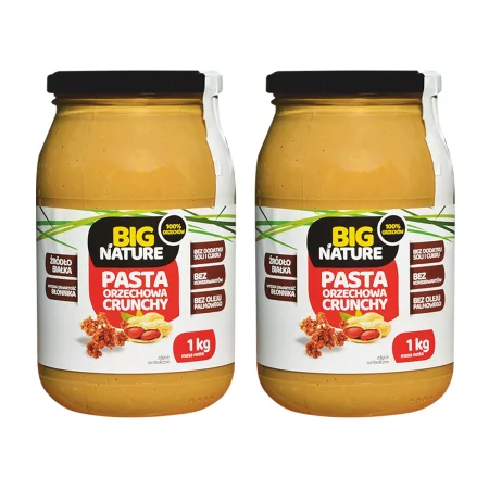 Zestaw 2x Big Nature Pasta orzechowa 100% crunchy 1kg