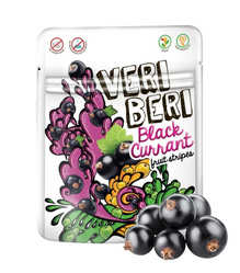 VERI BERI Żelki paski czarna porzeczka bez dodatku cukru bezglutenowe 50g