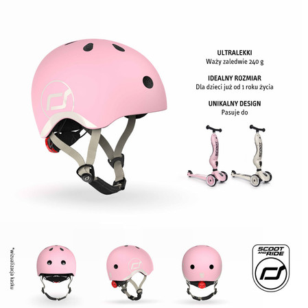 SCOOTANDRIDE Kask XXS-S dla dzieci 1-5 lat Rose