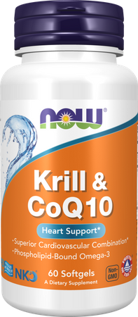 NOW FOODS Neptune Krill & Q10 - Olej z kryla 500 mg z Koenzymem Q10 50 mg (60 kaps.)
