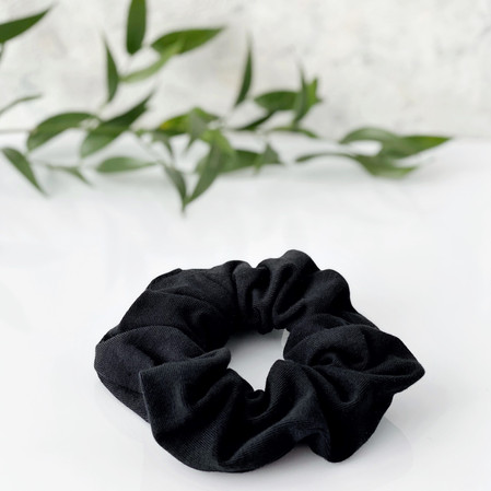 Anwen Bawełniana Scrunchie gumka do włosów Czarna