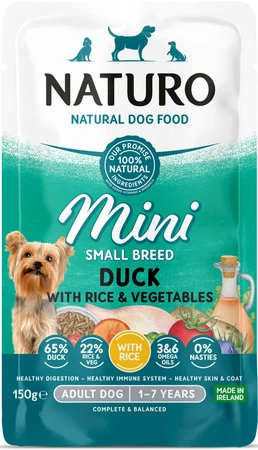 NATURO Adult Dog MINI Kaczka Ryż Warzywa 150g