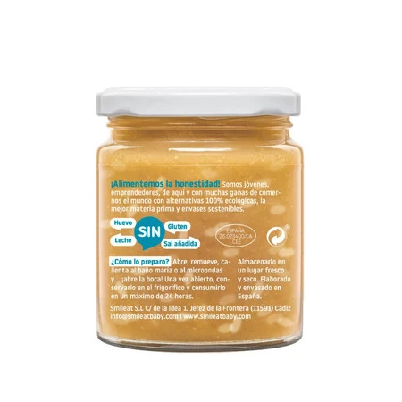 Smileat, BIO Słoiczek z ekologicznymi małymi kawałkami grochu i łososia, 230g