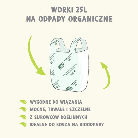 GreenAware, Kompostowalne worki na śmieci 25 L, 10 szt.